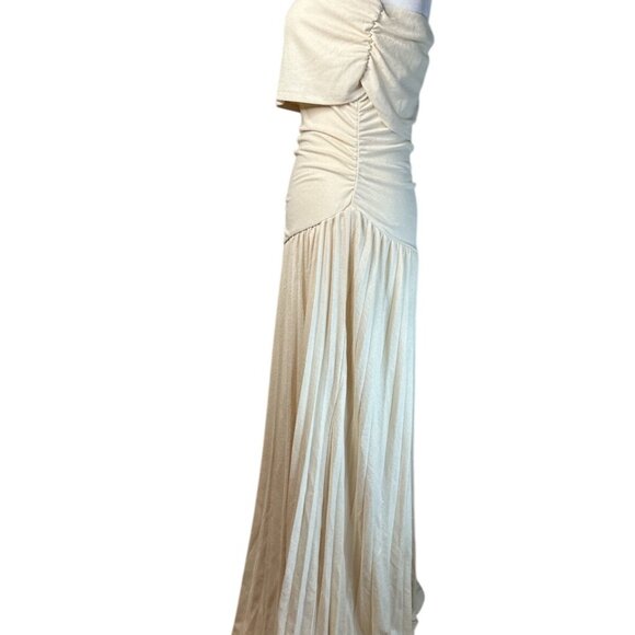 LIONESS Field Of Dreams Dress in Oatmeal Medium New Womens Maxi Gown - Picture 6 of 17